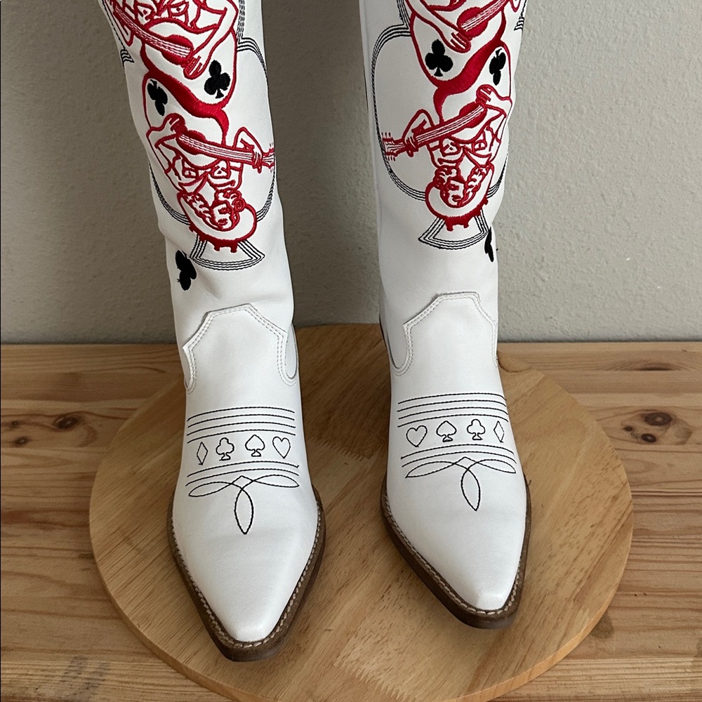 Dingo Womens Ace Of Spades Stacked Heel Cowboy Boots - Picture 6 of 9